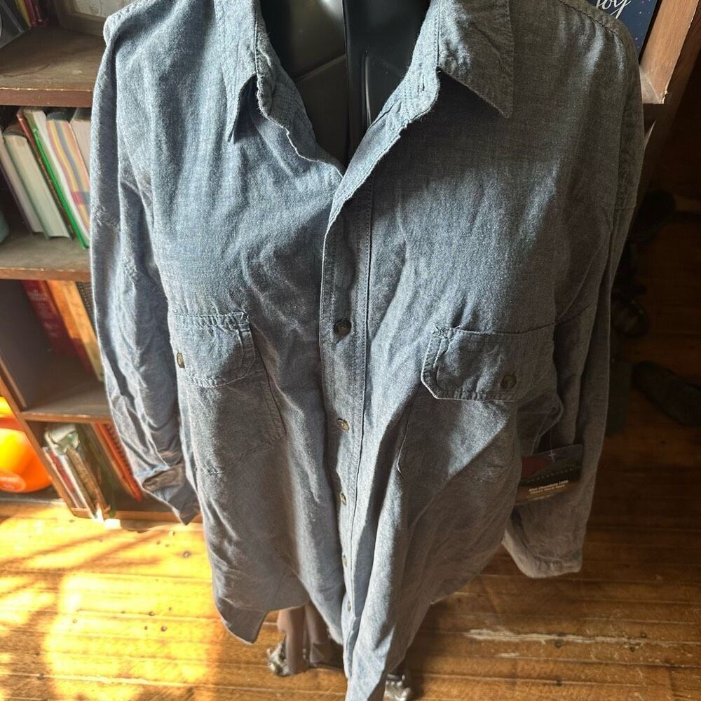 Keys farmer work wear 3x denim button down shirt